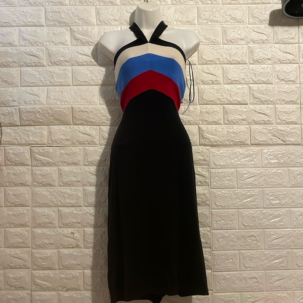 Laurent Ralph Laurent womens Silik halter mid dress Medium